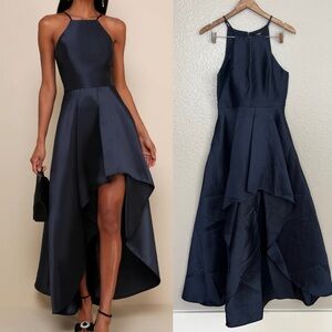 NWOT Broadway Show Navy Blue High-Low Gown